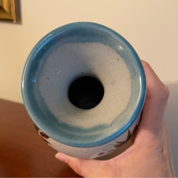 Vintage Tonala Mexican Folk Art Sandstone Pottery Vase Bird Duck on Water - Picture 5 of 7